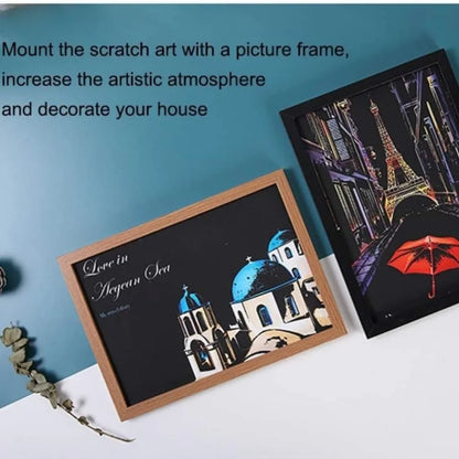12 Pieces of Magic Scratch Painting Crafts DIY World Scenery Scratch Painting Paper Children Adult Stress Relief Toys DIY Gifts
